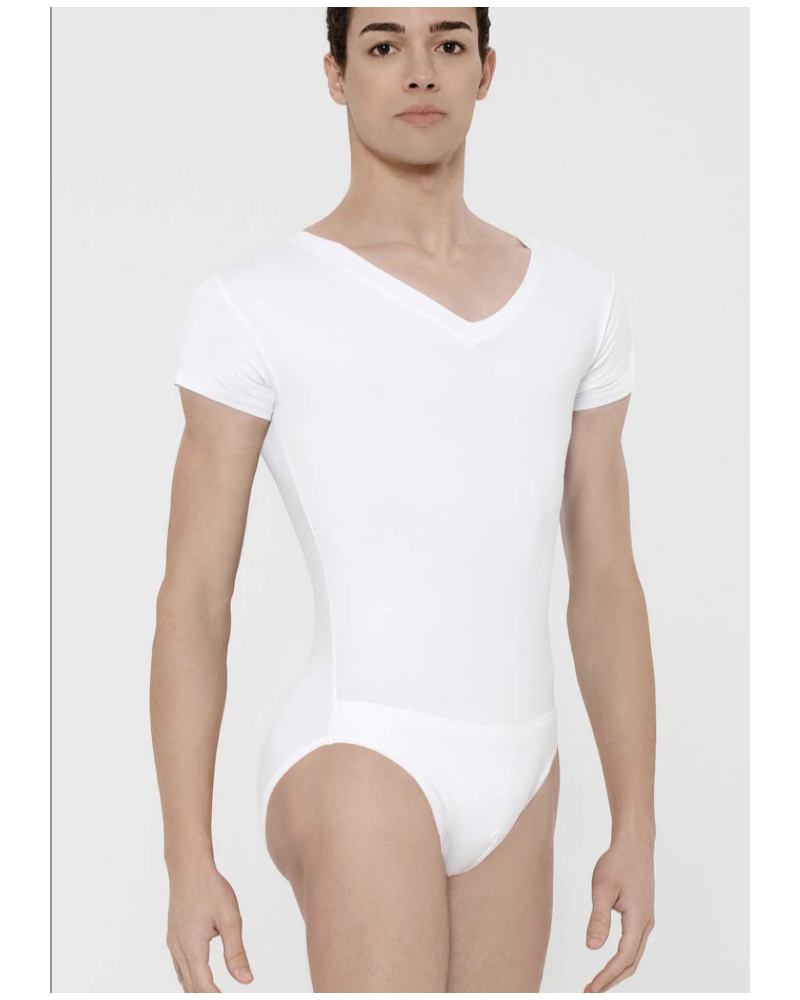 Justaucorps ALTAN Homme en coton elasthanne,  T-shirt manches courtes, col V lié à une gaine slip - WEARMOI