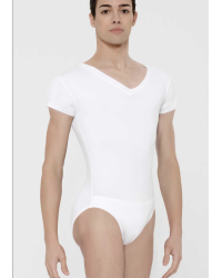 Justaucorps ALTAN Homme en coton elasthanne,  T-shirt manches courtes, col V lié à une gaine slip - WEARMOI