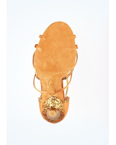 Chaussure de danse PD800 NET Bronze Satin and Glitter - PORTDANCE 