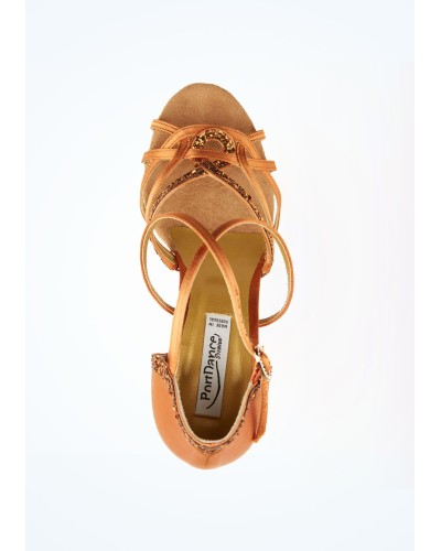 Chaussure de danse PD800 NET Bronze Satin and Glitter - PORTDANCE 