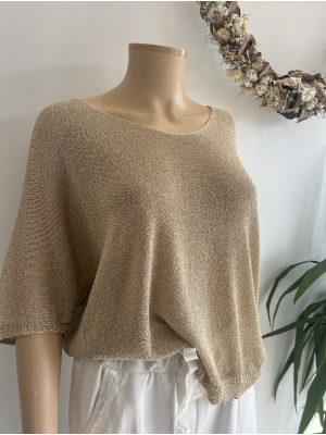 Top colorés avec manches 3/4 en lurex