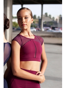 Brassière à manches courtes et détails en maille transparente d'Intermezzo