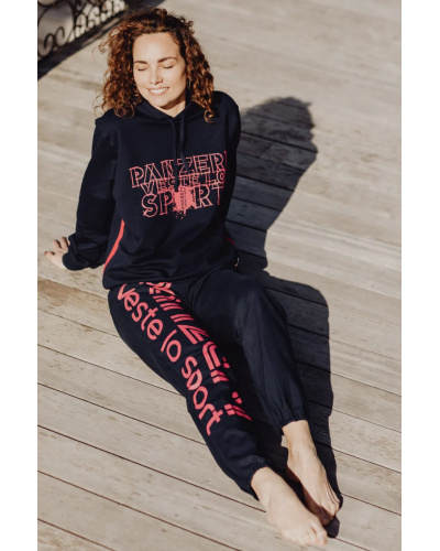 Pantalon de survêtement PANZERI Bleu marine et Fuchsia