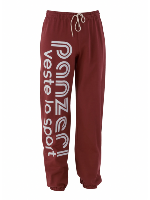 Pantalon de survêtement PANZERI bordeaux et blanc