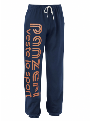 Pantalon de jogging PANZERI bleu marine et orange fluo