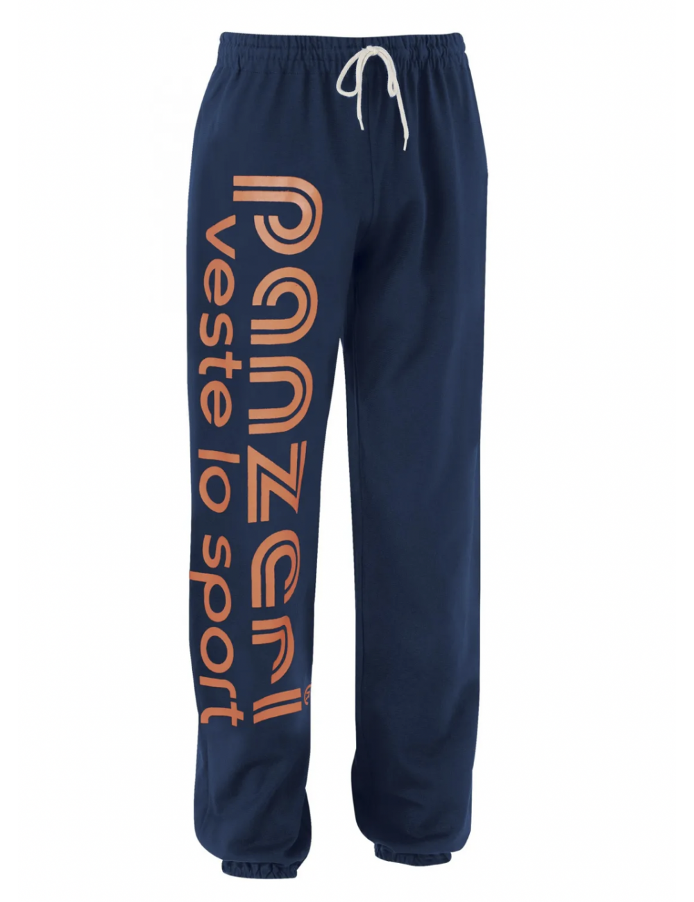 Pantalon de jogging PANZERI bleu marine et orange fluo