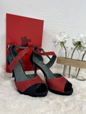 Chaussure de danse rouge et noir  VIOLA  ROSSO LATINO 