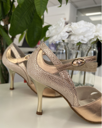 Chaussures de danse rose gold ROSSO LATINO - modèle AMINA