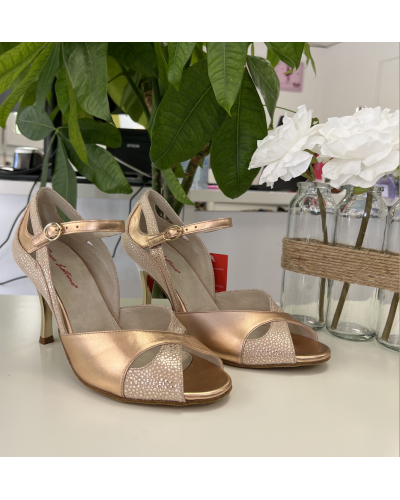 Chaussures de danse rose gold ROSSO LATINO - modèle AMINA