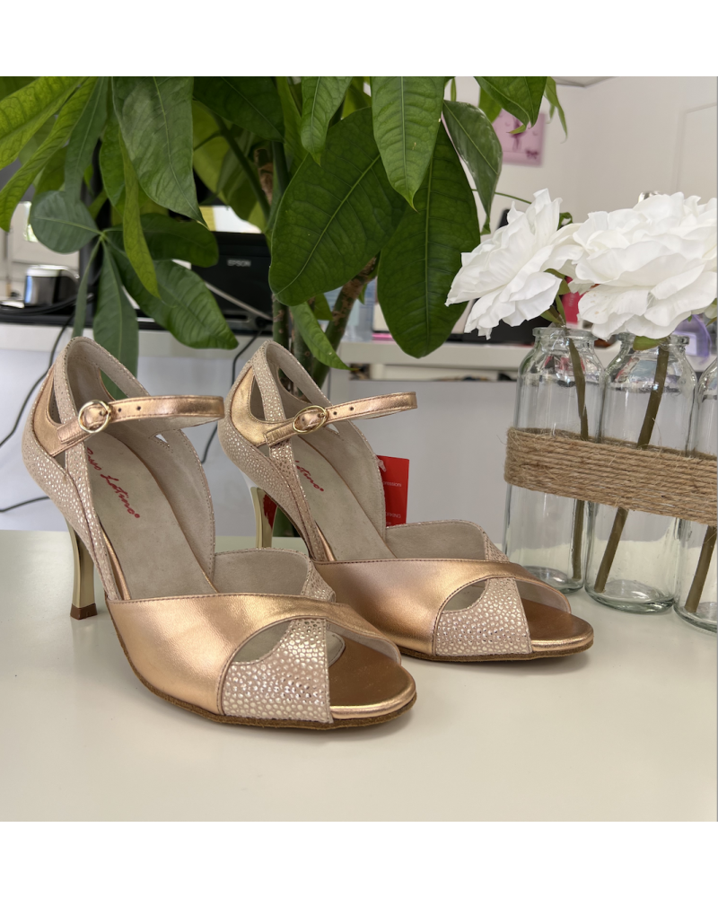 Chaussures de danse rose gold ROSSO LATINO - modèle AMINA