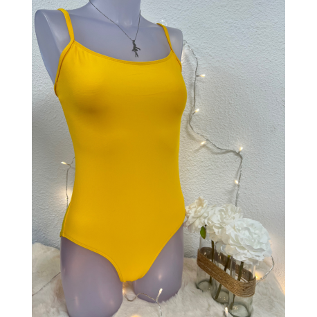 Justaucorps jaune DIANE en microfibre - WEARMOI
