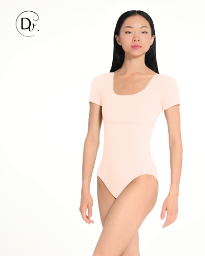  Justaucorps manches courtes Félia Dansez-vous - Rose clair et Bleu Denim