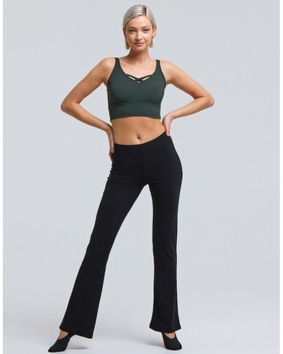 Pantalon de danse fluide LUNA – Temps Danse – Noir & Bordeaux – Jazz, Fitness, Yoga