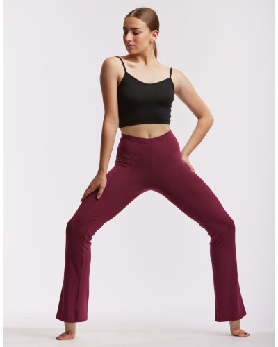 Pantalon de danse fluide LUNA – Temps Danse – Noir & Bordeaux – Jazz, Fitness, Yoga