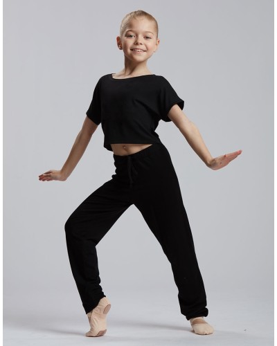 T-shirt AGILE JR – TEMPS DANSE – Enfant – Noir – Pour Danse, Yoga, Fitness