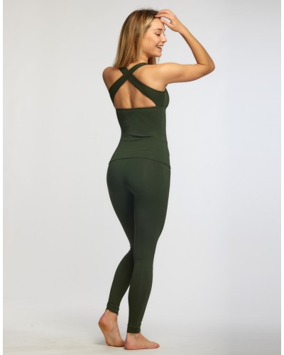 Débardeur ANISSA – TEMPS DANSE – Kaki – Dos Croisé & Maintien