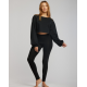 Sweat crop top noir femme - TEMPS DANSE