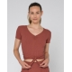 T-shirt Réversible ROBYN – Temps Danse – Cache-cœur côtelé – Terracotta 