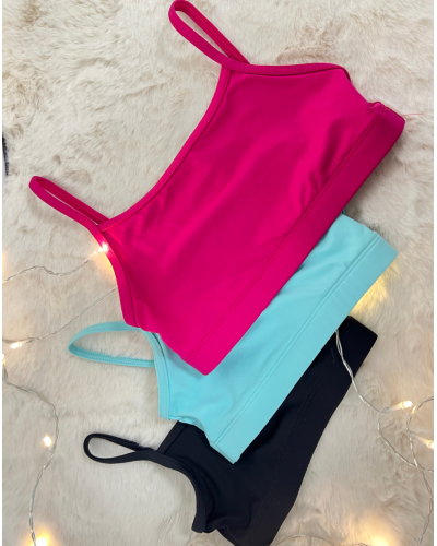 Brassière IKITA – Wear Moi – Noir / Pacific / Fuschia – Danse & Yoga