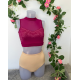 Brassière de danse BLOCH Z0195 Natalia – Dos nu, dentelle et maille – Rose foncé