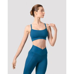 Brassière de danse BLOCH Z8457 – Dos en mesh, fines bretelles – Bleu ou gris