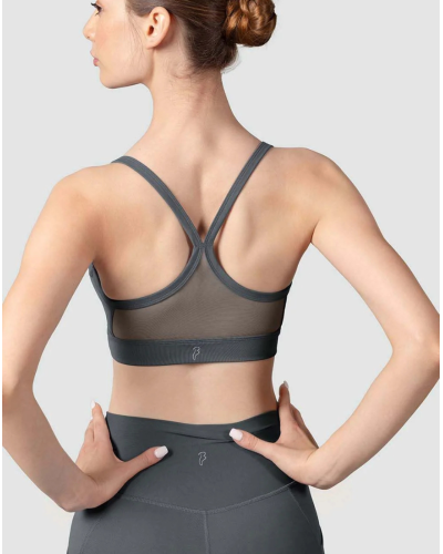 Brassière de danse BLOCH Z8457 – Dos en mesh, fines bretelles – Bleu ou gris