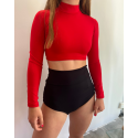 Brassière de danse manches longues col officier - BLOCHOI par Vicard
