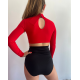 Brassière de danse manches longues col officier - BLOCHOI par Vicard