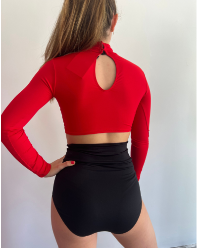 Brassière de danse manches longues col officier - BLOCHOI par Vicard