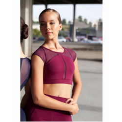 Brassière granate avec des détails en maille transparente - INTERMEZZO