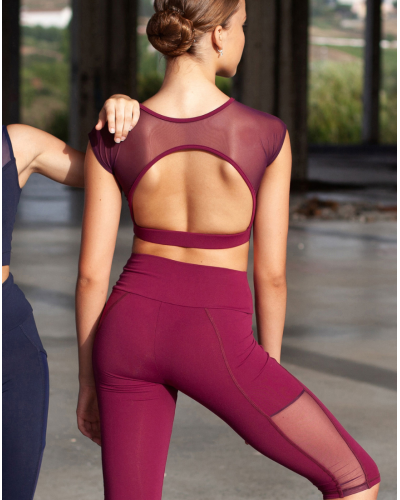 Brassière granate avec des détails en maille transparente - INTERMEZZO