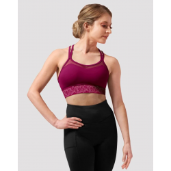 Brassière Bloch Z0157 Cerise – élégance florale pour la danse, yoga ou fitness