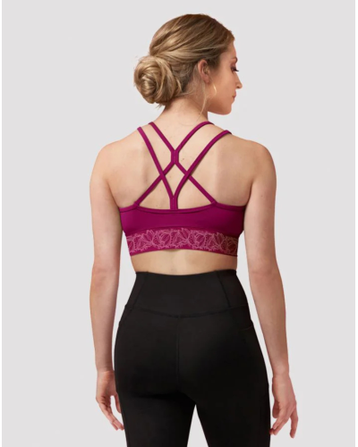 Brassière Bloch Z0157 Cerise – élégance florale pour la danse, yoga ou fitness
