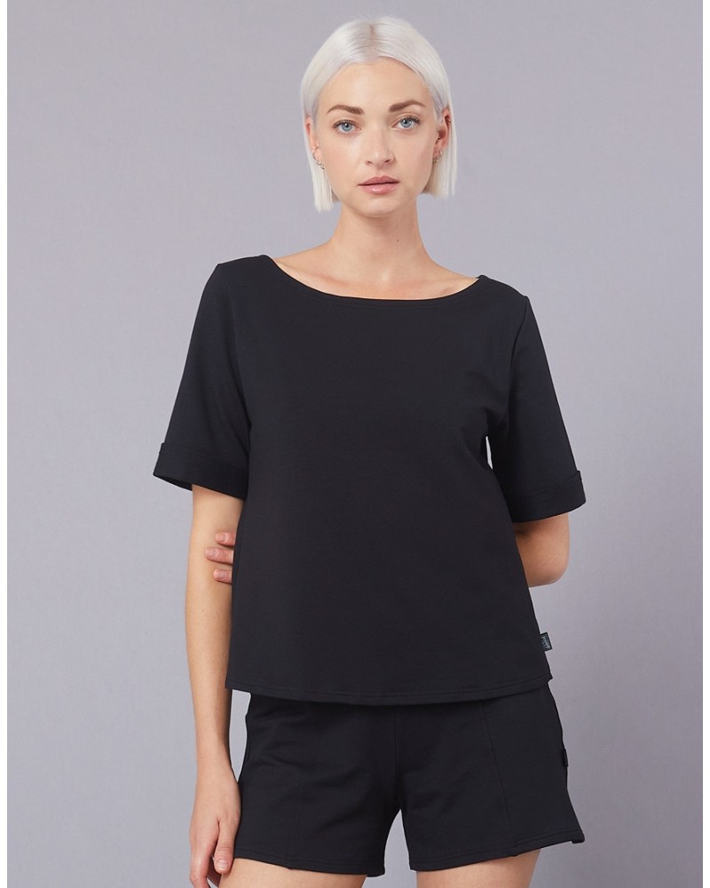 T-shirt TABOU Temps Danse – Manches courtes sport chic – Noir