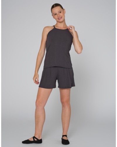 Short fluide ROXANE Temps Danse – Côtelé fluide – Terracotta ou Gris