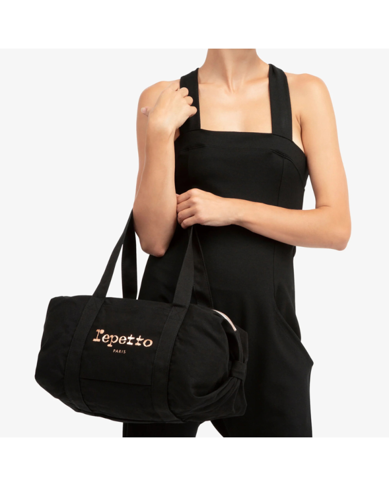 Sac de danse noir en coton noir REPETTO - Modèle Moyen