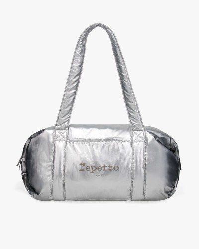 Sac polochon large Repetto gris métallisé