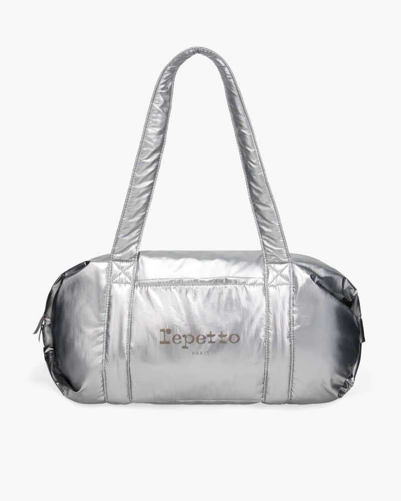 Sac polochon large Repetto gris métallisé