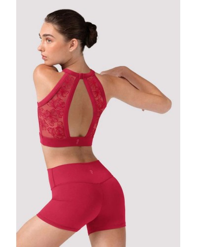 Brassière de danse Bloch Nina Floral – Crop top col montant brodé