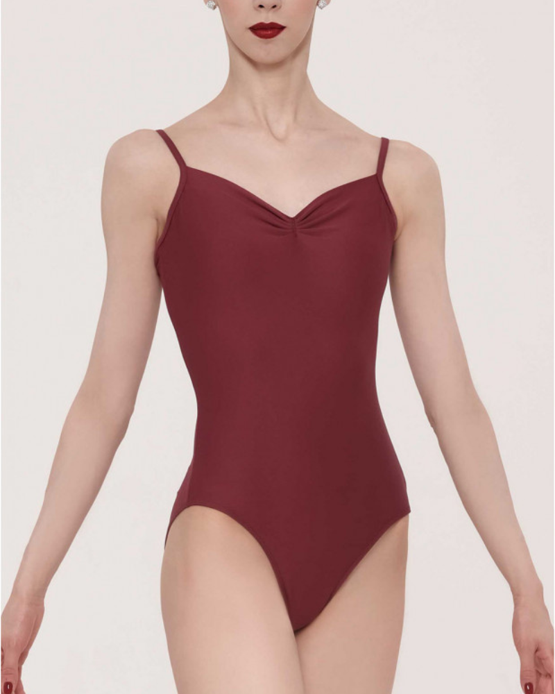 Justaucorps Wear Moi ANGÉLIQUE,  Design Élégant avec Dos à Bretelles Entrecroisées en Bordeaux