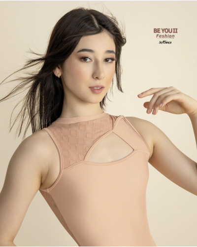 Justaucorps de danse col haut dentelle So Dança BY30