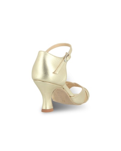 Chaussures de danse de salon dorées MERLET JOLIA – talon 6,5 cm