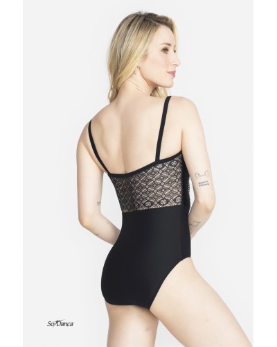 Justaucorps de danse dentelle So Danca RDE2760 noir adulte