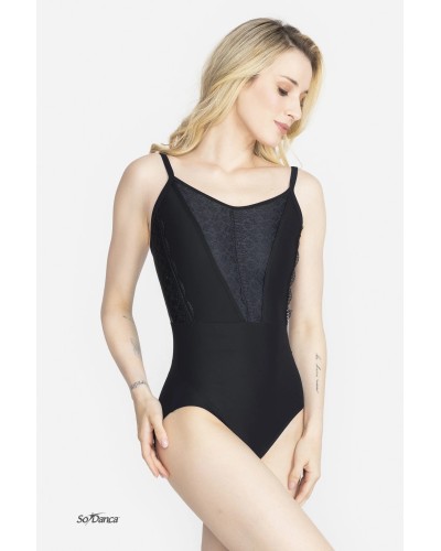 Justaucorps de danse dentelle So Danca RDE2760 noir adulte