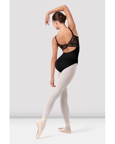 Justaucorps de danse Bloch brodé bretelles fines noir L70002