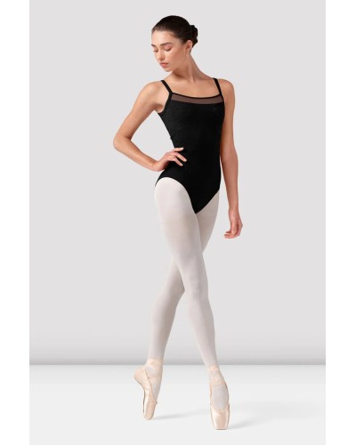 Justaucorps de danse Bloch brodé bretelles fines noir L70002