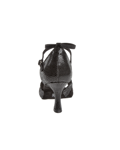 Chaussures de danse latine noires effet python DIAMANT – Talon 6,5 cm