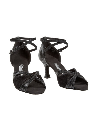 Chaussures de danse latine noires effet python DIAMANT – Talon 6,5 cm